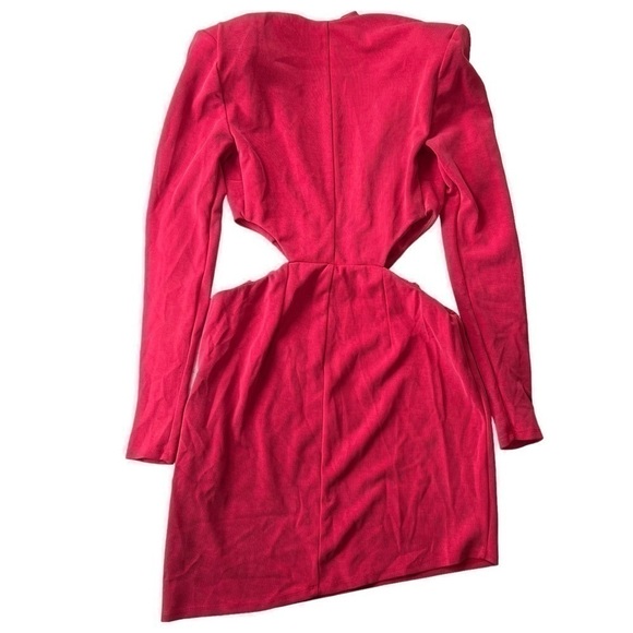 Michael Costello Beautrix Cut Out Long Sleeve Mini Dress in Red Size XS - Picture 5 of 11